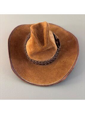 Vintage Drifter Western Cowboy Hat Brown Leather California Made Small